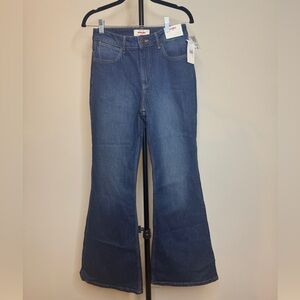 Wrangler High Rise Fierce Flare Jeans with Pocket Embroidery Boho Size 4x32